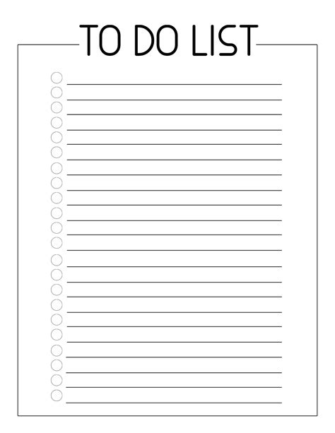 free printable blank to do list template